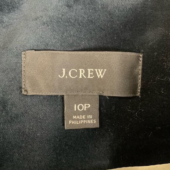 J. Crew Size 10P Petite Velvet Blazer Jacket Navy Blue Single Button Career - Picture 9 of 11